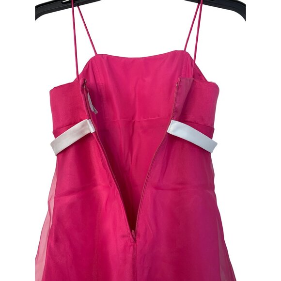 Girls Youth Alfred Angelo Fuchsia Formal Dress Size 10  A-Line Bridesmaid 7248 - Picture 3 of 5